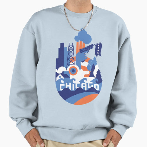 Oh Chicago Sweatshirt - Minimalist Print for Adults - T-Shirt, Sweatshirt, Hoodie