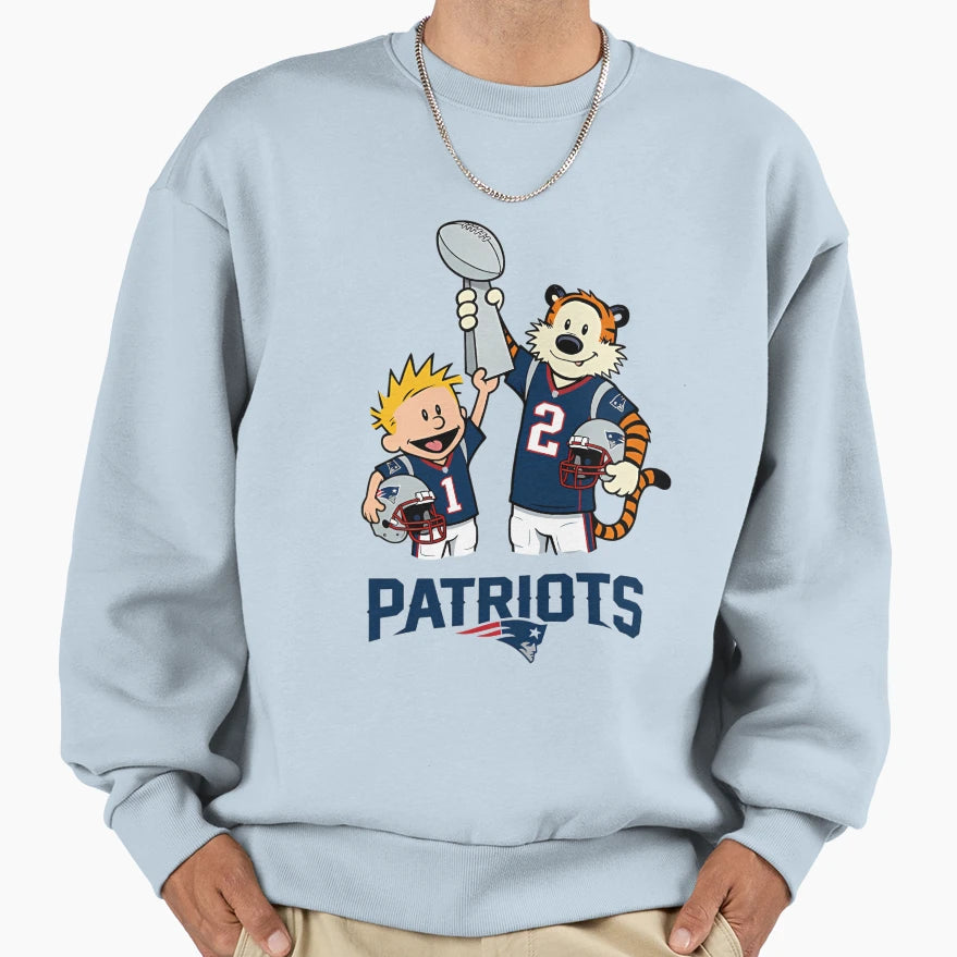 Funny Calvin And Hobbes Football Sweatshirt - Novelty Apparel for Adults - T-Shirt, Sweatshirt, Hoodie