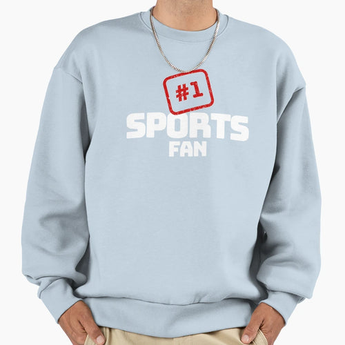 1 Sports Fan White Sweatshirt - Minimalist Print Men Women - T-Shirt, Sweatshirt, Hoodie