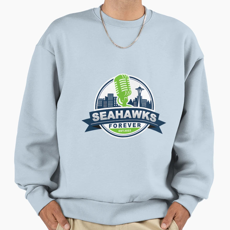 Seahawks Forever Circle Logo Sweatshirt - Novelty Apparel Men Women - T-Shirt, Sweatshirt, Hoodie