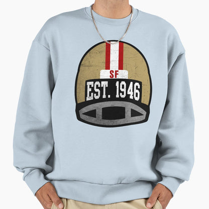 San Francisco Throwback Football Sweatshirt - Graphic Print Men Women - T-Shirt, Sweatshirt, Hoodie
