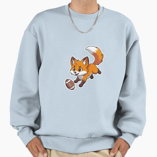 Rugby Fox Dive Cartoon Sweatshirt - Aesthetic Graphic Men Women - T-Shirt, Sweatshirt, Hoodie