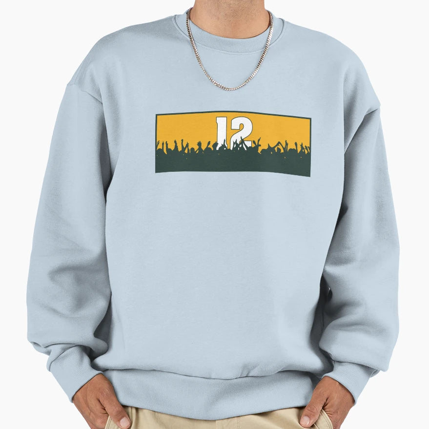 Cheering Green Bay 12 Sweatshirt - Unique Graphic Unisex - T-Shirt, Sweatshirt, Hoodie