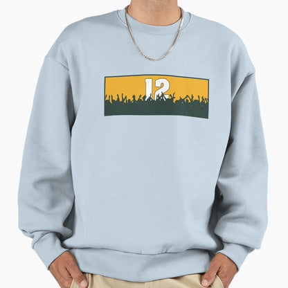 Cheering Green Bay 12 Sweatshirt - Unique Graphic Unisex - T-Shirt, Sweatshirt, Hoodie