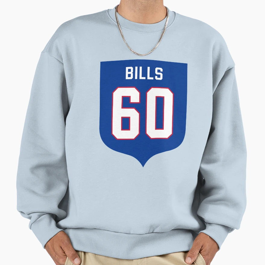 Keaton Bills 60 Emblem Sweatshirt - Unique Graphic Unisex - T-Shirt, Sweatshirt, Hoodie