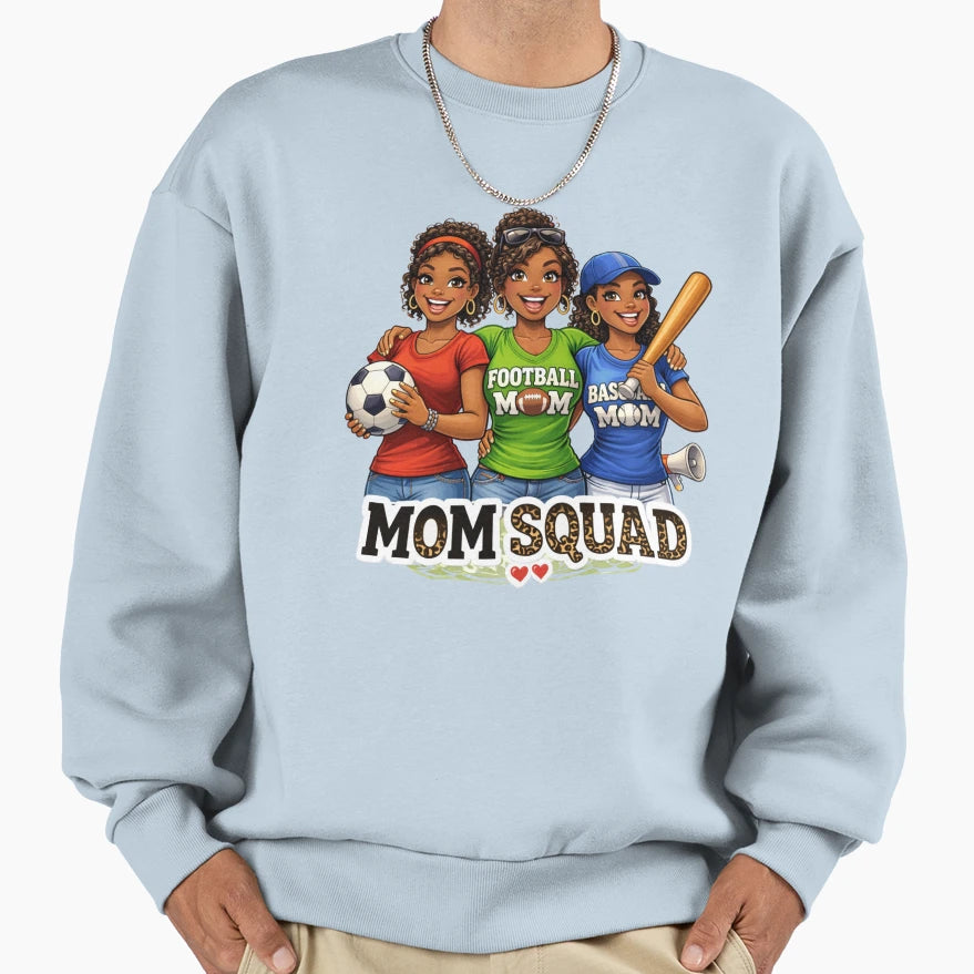 Mom Squad Sports Soccer Football Sweatshirt - Novelty Apparel for Adults - T-Shirt, Sweatshirt, Hoodie