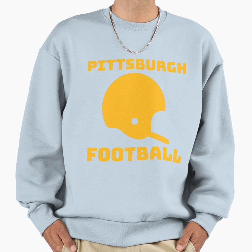 Pittsburgh Football Helmet Black T-Shirt - Fun Novelty Design for Adults - T-Shirt, Sweatshirt, Hoodie