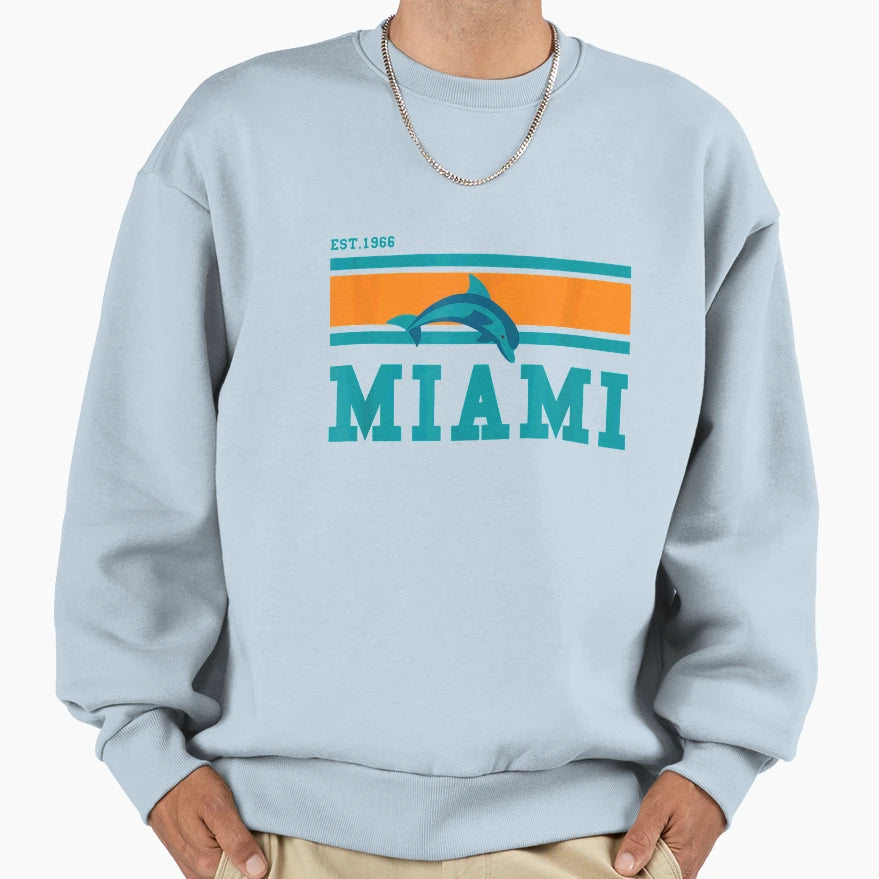 Miami Sports Team Est 1966 Athletic Sweatshirt - Graphic Print Unisex - T-Shirt, Sweatshirt, Hoodie