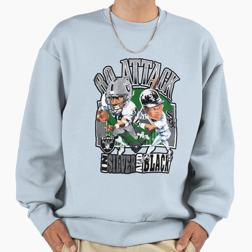 Bo Attack Silver And Black Sweatshirt - Casual Everyday Wear for Adults - T-Shirt, Sweatshirt, Hoodie