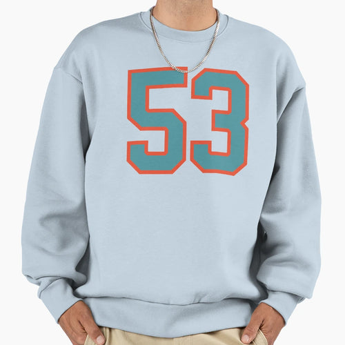 53 Number Aqua Orange Lucky Sports Sweatshirt - Custom Art Print Unisex - T-Shirt, Sweatshirt, Hoodie