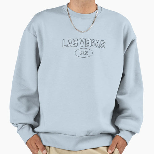 Las Vegas 702 Black Outline Sweatshirt - Casual Everyday Wear Men Women - T-Shirt, Sweatshirt, Hoodie