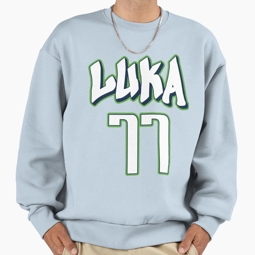 Luka Doncic 77 City Jersey Sweatshirt - Custom Art Print Unisex - T-Shirt, Sweatshirt, Hoodie