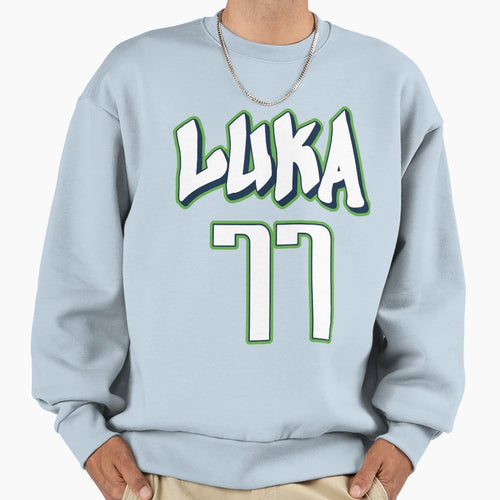 Luka Doncic 77 City Jersey Sweatshirt - Custom Art Print Unisex - T-Shirt, Sweatshirt, Hoodie