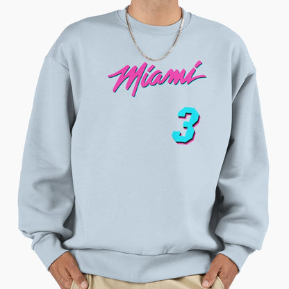 Miami Number 3 Sweatshirt - Unique Graphic Unisex - T-Shirt, Sweatshirt, Hoodie