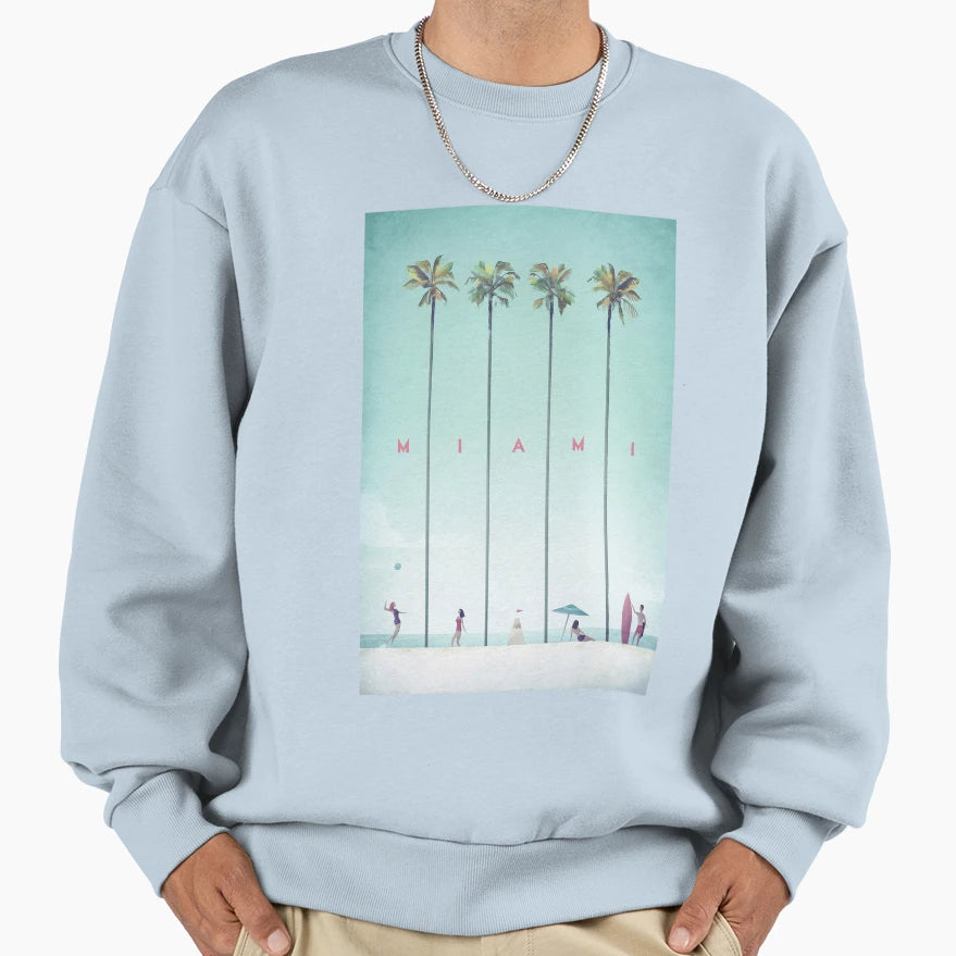 Miami Florida Sweatshirt - Unique Graphic for Adults - T-Shirt, Sweatshirt, Hoodie