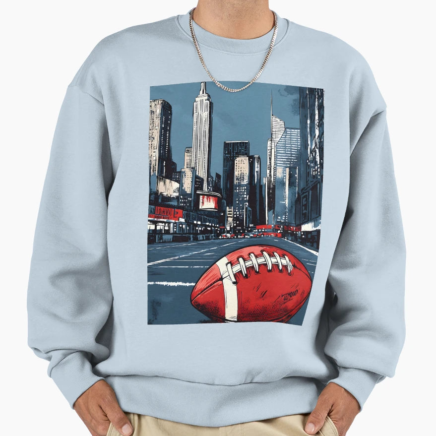 Red American Football Dramatic Sweatshirt - Fun Novelty Design for Adults - T-Shirt, Sweatshirt, Hoodie