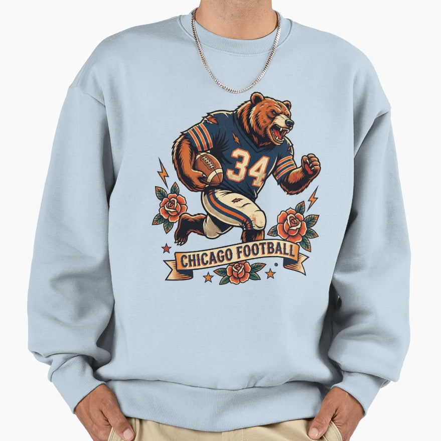 Da Bears Chicago Football Sweatshirt - Custom Art Print Unisex - T-Shirt, Sweatshirt, Hoodie