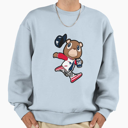 Patriots Football Feat Kanye West Bear Sweatshirt - Trendy Graphic Unisex - T-Shirt, Sweatshirt, Hoodie