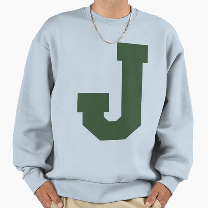Alphabet Green J Sports Letter J Sweatshirt - Fun Novelty Design for Adults - T-Shirt, Sweatshirt, Hoodie