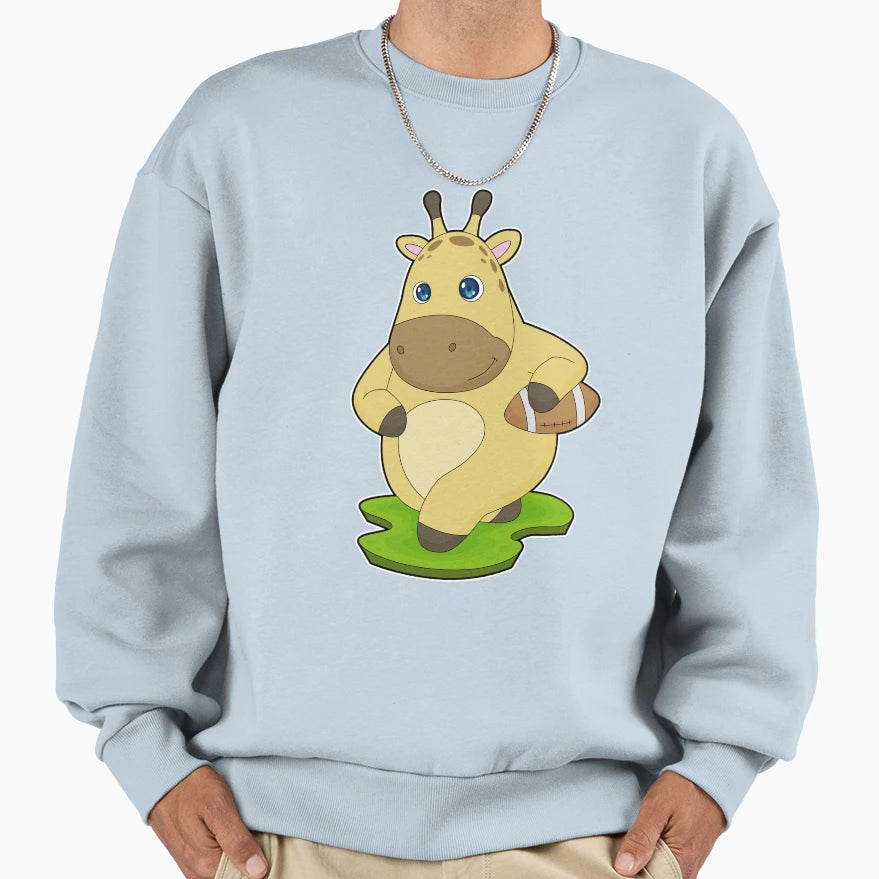 Giraffe American Football Sweatshirt - Aesthetic Graphic for Adults - T-Shirt, Sweatshirt, Hoodie