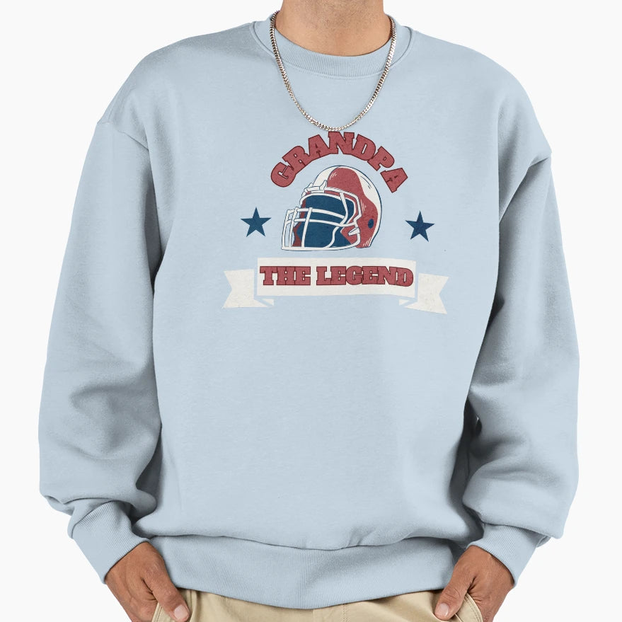 Grandpa Legend Football Helmet Sweatshirt - Graphic Print Unisex - T-Shirt, Sweatshirt, Hoodie