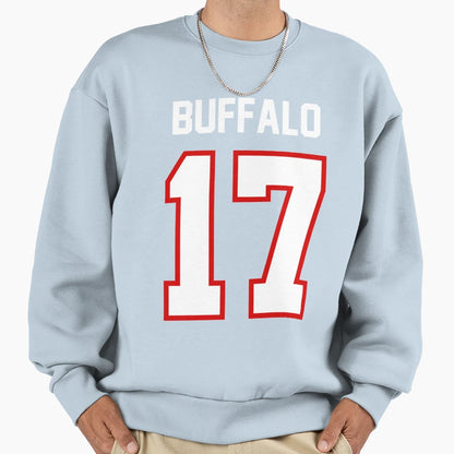 Buffalo Bills 17 Sweatshirt - Unique Graphic Men Women - T-Shirt, Sweatshirt, Hoodie