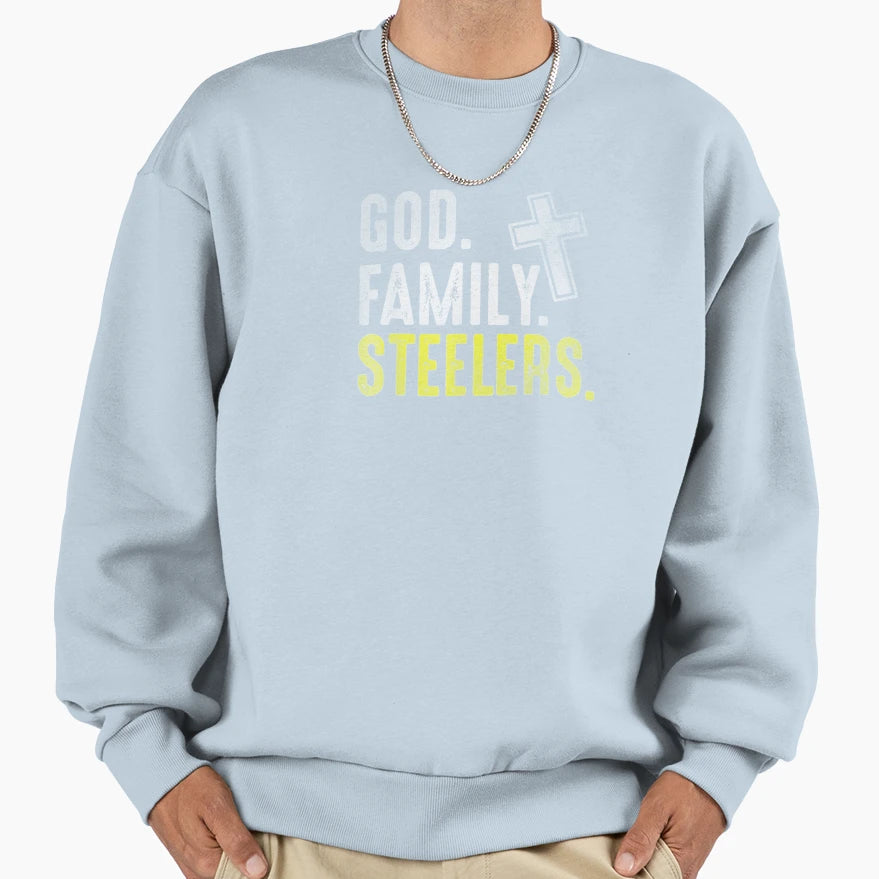 God Family Steelers Sweatshirt - Unique Graphic Men Women - T-Shirt, Sweatshirt, Hoodie