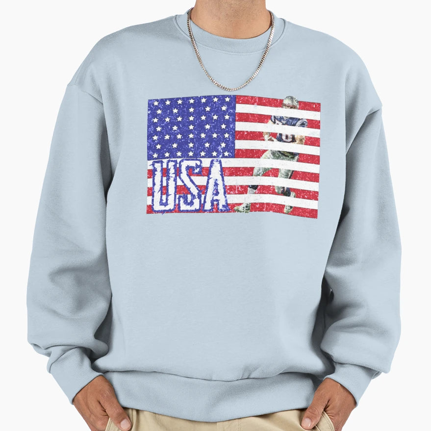 American Flag American Football Sweatshirt - Streetwear Style Men Women - T-Shirt, Sweatshirt, Hoodie