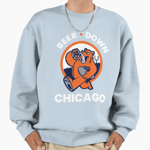 Beer Down Chicago Artwork Sweatshirt - Trendy Graphic Men Women - T-Shirt, Sweatshirt, Hoodie