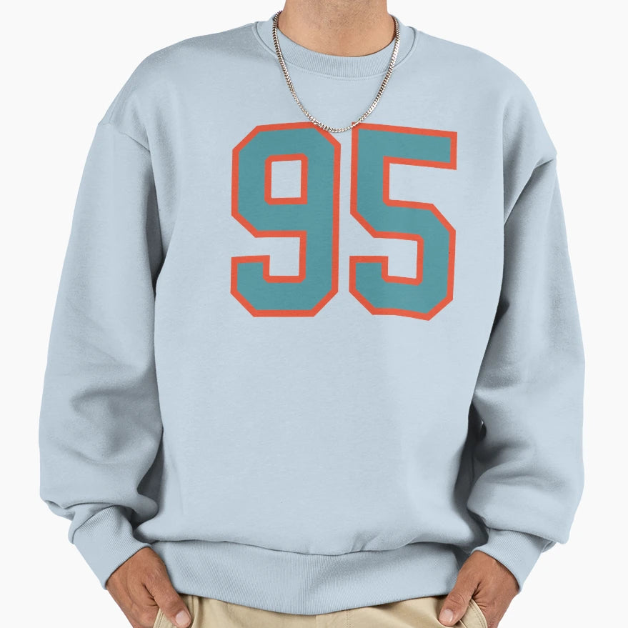 95 Number Aqua Orange Lucky Sports Sweatshirt - Aesthetic Graphic Unisex - T-Shirt, Sweatshirt, Hoodie