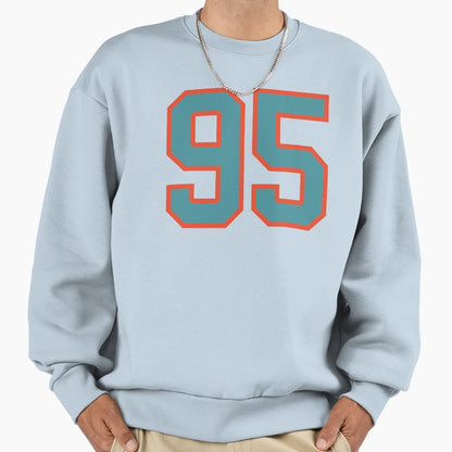 95 Number Aqua Orange Lucky Sports Sweatshirt - Aesthetic Graphic Unisex - T-Shirt, Sweatshirt, Hoodie
