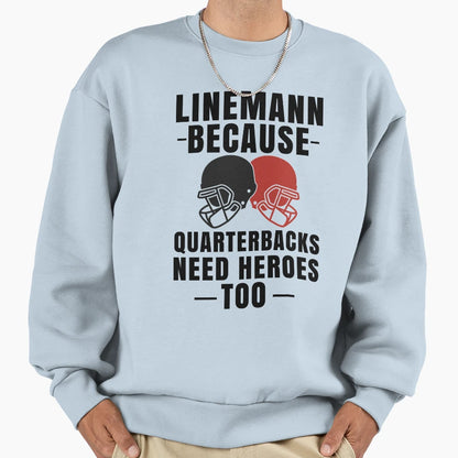 Funny Football Lineman Quarterback Sweatshirt - Minimalist Print Unisex - T-Shirt, Sweatshirt, Hoodie