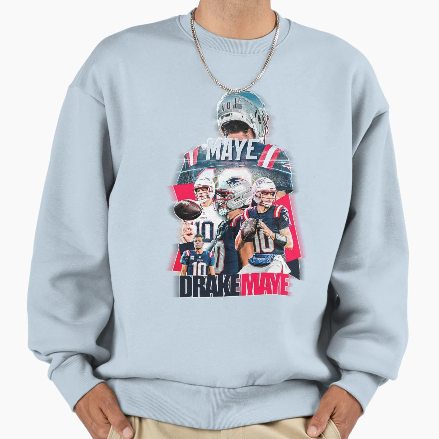 Drake Maye New England Patriots Sweatshirt - Custom Art Print Unisex - T-Shirt, Sweatshirt, Hoodie