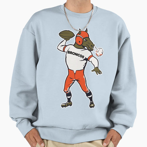 Denver Broncos Mascot Fan Sweatshirt - Custom Art Print for Adults - T-Shirt, Sweatshirt, Hoodie