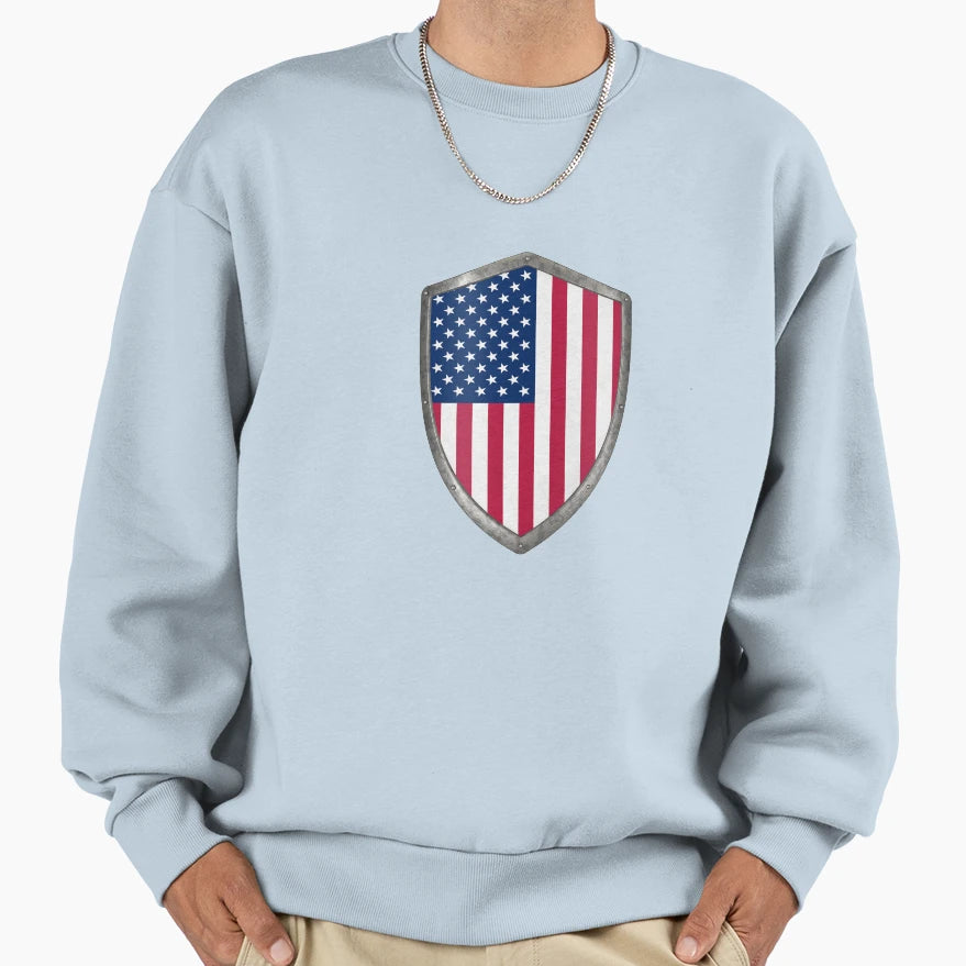 Shield Flag Usa America United State Sweatshirt - Novelty Apparel Men Women - T-Shirt, Sweatshirt, Hoodie