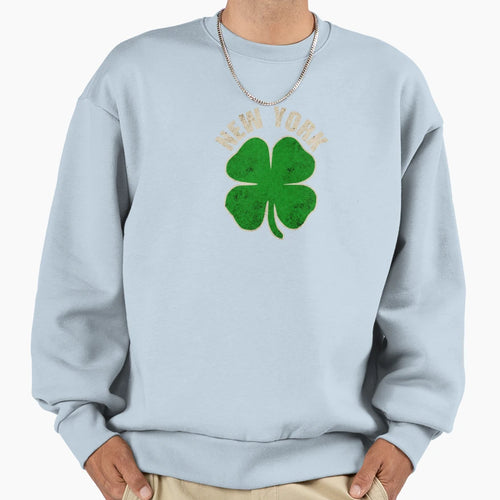 Lucky Irish New York 4 Leaf Clover Sweatshirt - Aesthetic Graphic Unisex - T-Shirt, Sweatshirt, Hoodie