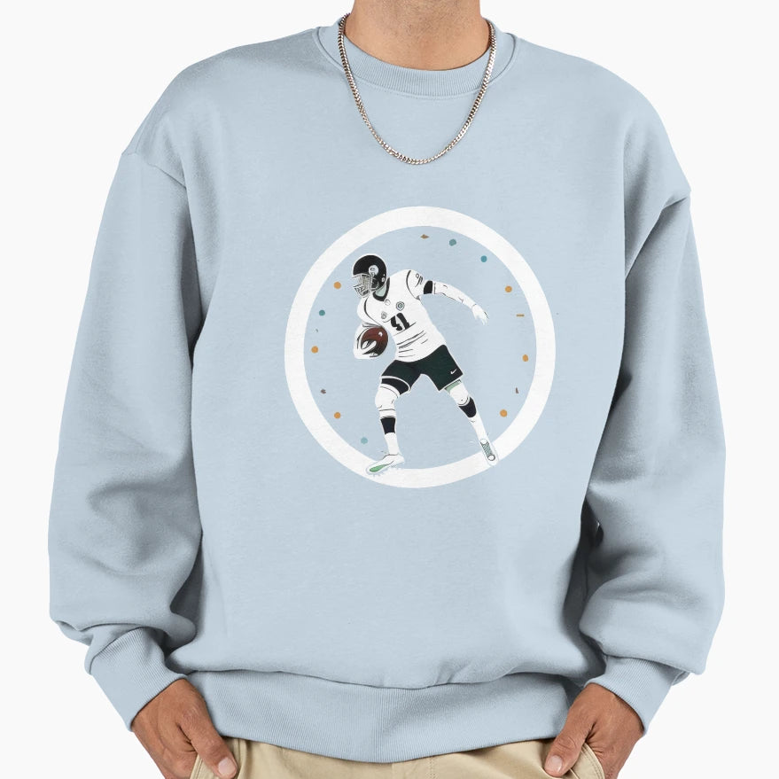 Dynamic Football Player Art Modern Sweatshirt - Graphic Print for Adults - T-Shirt, Sweatshirt, Hoodie