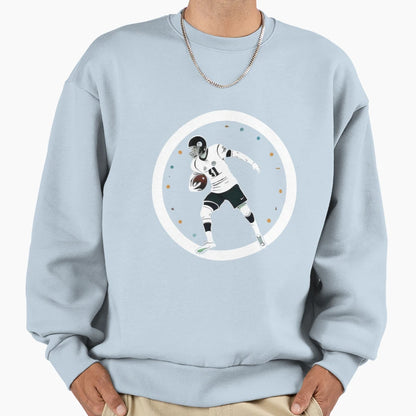 Dynamic Football Player Art Modern Sweatshirt - Graphic Print for Adults - T-Shirt, Sweatshirt, Hoodie