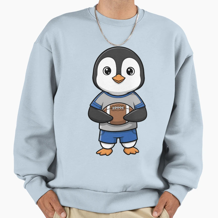 Penguin Football Player Sports Fan Sweatshirt - Novelty Apparel for Adults - T-Shirt, Sweatshirt, Hoodie