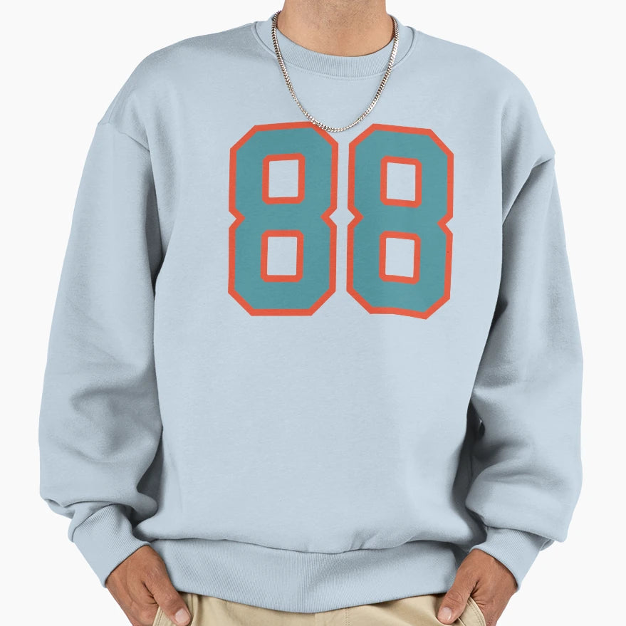 88 Number Aqua Orange Lucky Sports Sweatshirt - Custom Art Print Men Women - T-Shirt, Sweatshirt, Hoodie