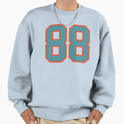 88 Number Aqua Orange Lucky Sports Sweatshirt - Custom Art Print Men Women - T-Shirt, Sweatshirt, Hoodie