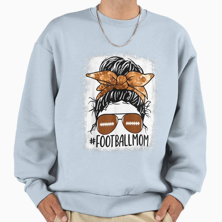 Football Mom Life Tie Dye Bleached Sweatshirt - Novelty Apparel Men Women - T-Shirt, Sweatshirt, Hoodie