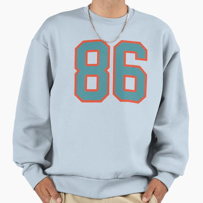 86 Number Aqua Orange Lucky Sweatshirt - Streetwear Style for Adults - T-Shirt, Sweatshirt, Hoodie