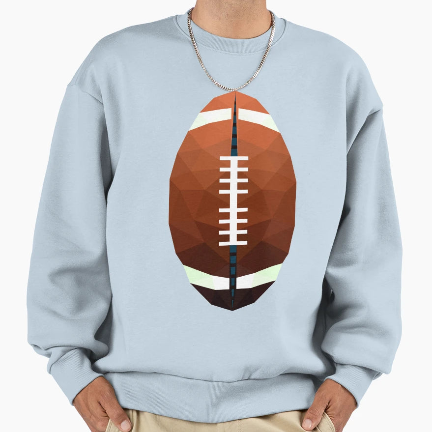 Geometric Football Art Bold Low Poly Sweatshirt - Minimalist Print Unisex - T-Shirt, Sweatshirt, Hoodie