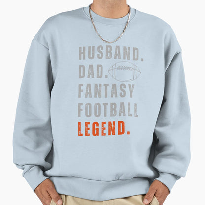 Hustband Dad Fantasy Football Sweatshirt - Custom Art Print for Adults - T-Shirt, Sweatshirt, Hoodie