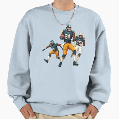 Dynamic American Football Artwork Sweatshirt - Trendy Graphic Men Women - T-Shirt, Sweatshirt, Hoodie