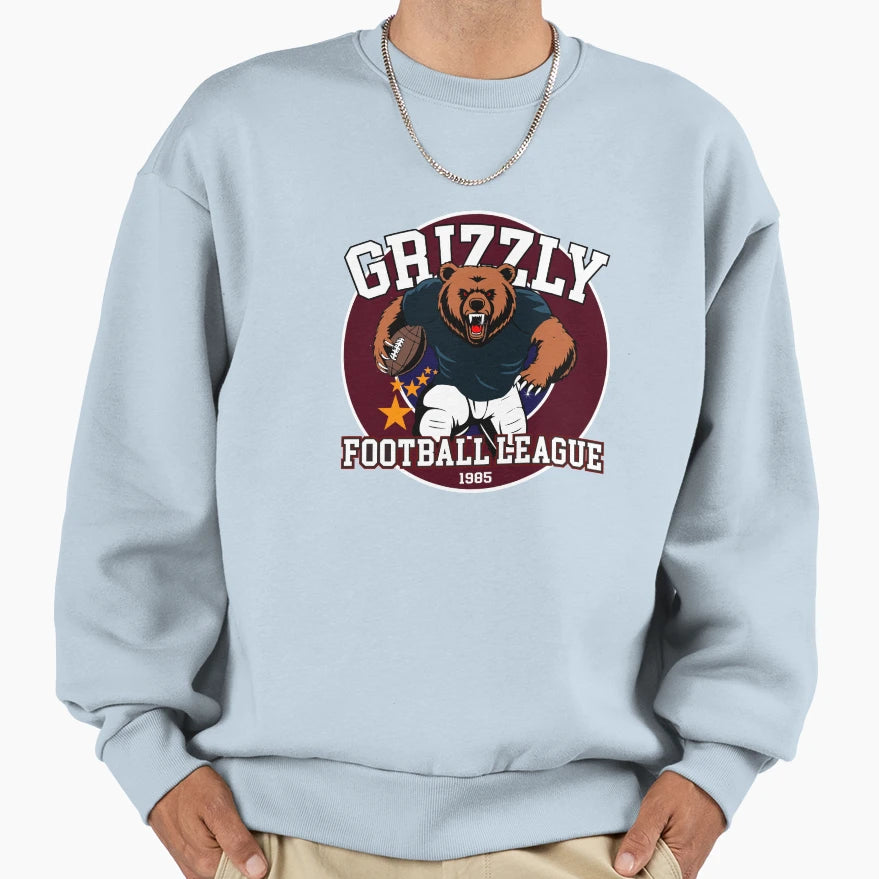 Grizzly American Football League Sweatshirt - Novelty Apparel Men Women - T-Shirt, Sweatshirt, Hoodie