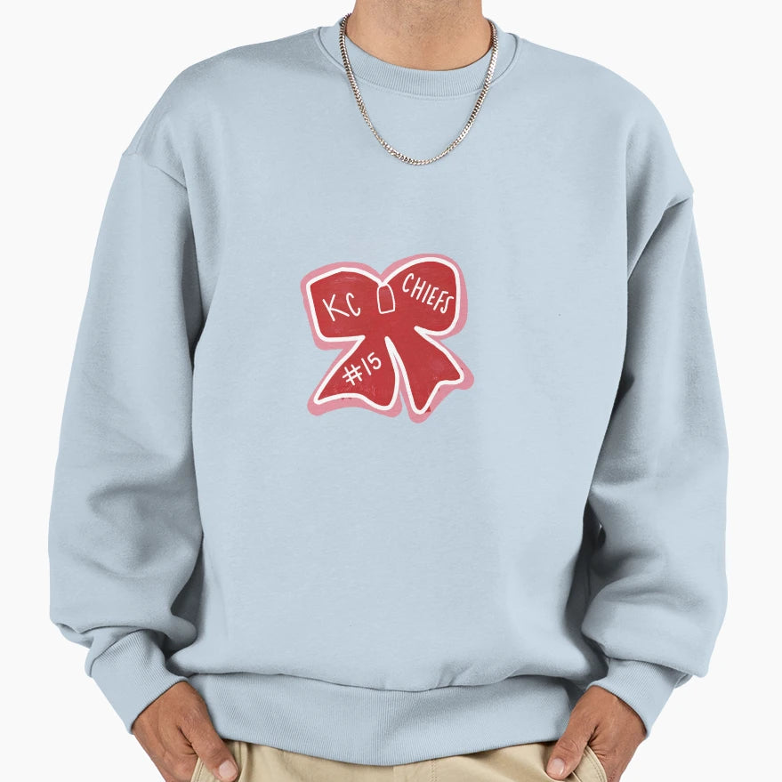 Chiefs Bow Sweatshirt - Aesthetic Graphic for Adults - T-Shirt, Sweatshirt, Hoodie