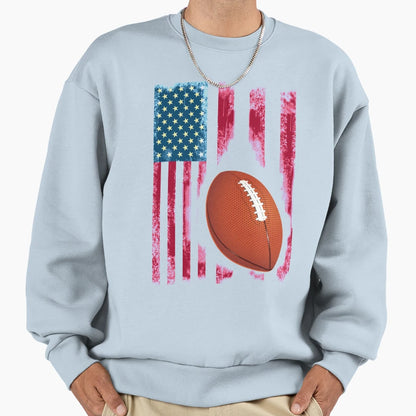 Football Sport Flag Usa America Sweatshirt - Novelty Apparel Men Women - T-Shirt, Sweatshirt, Hoodie