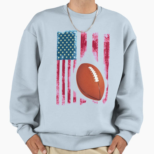 Football Sport Flag Usa America Sweatshirt - Novelty Apparel Men Women - T-Shirt, Sweatshirt, Hoodie
